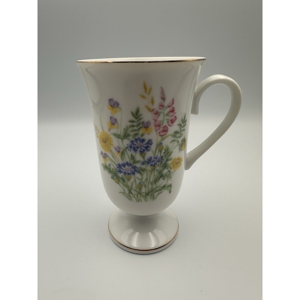 Vintage Garden China Blossom Collection Fine Porcelain Floral Mug Tea Cup 5"